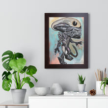 Load image into Gallery viewer, Disco Alien by Brian Carter Framed Matte Print in Black Frame with Acrylic Cover