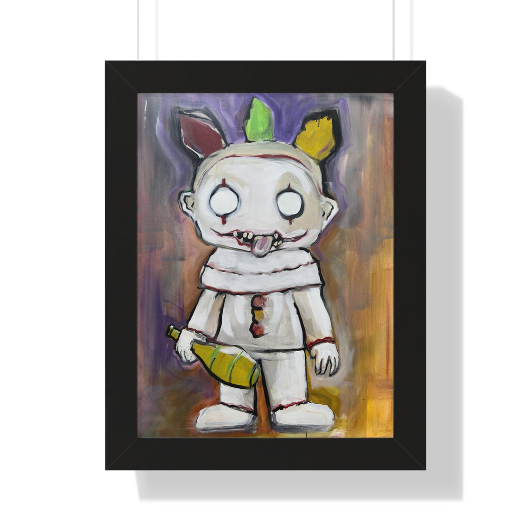 Twisted Clown by Brian Carter Framed Matte Print in Black Frame with Acrylic Cover