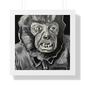 Latex Wolf Mask by Brian Carter Framed Matte Print in Black Frame with Acrylic Cover