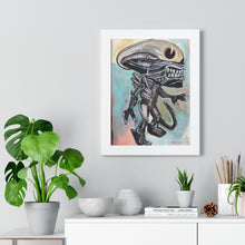 Load image into Gallery viewer, Disco Alien by Brian Carter Framed Matte Print in Black Frame with Acrylic Cover