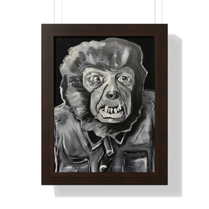 Latex Wolf Mask by Brian Carter Framed Matte Print in Black Frame with Acrylic Cover