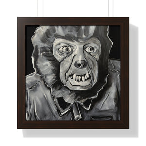 Latex Wolf Mask by Brian Carter Framed Matte Print in Black Frame with Acrylic Cover