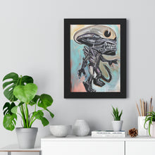 Load image into Gallery viewer, Disco Alien by Brian Carter Framed Matte Print in Black Frame with Acrylic Cover